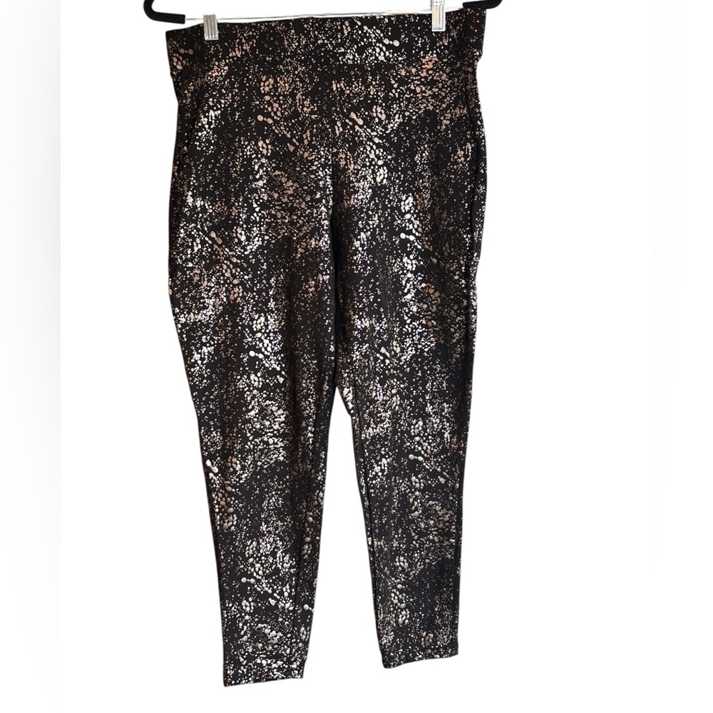 Torrid Size XL Black With Gold Splatter Print Leggings Stretch
